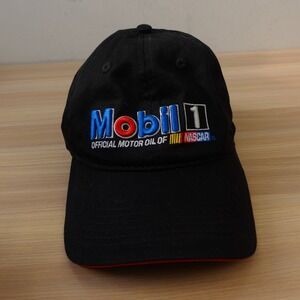 MOBIL 1 Official Motor Oil NASCAR Cap Black Pegasus Logo Racing Adjustable Hat